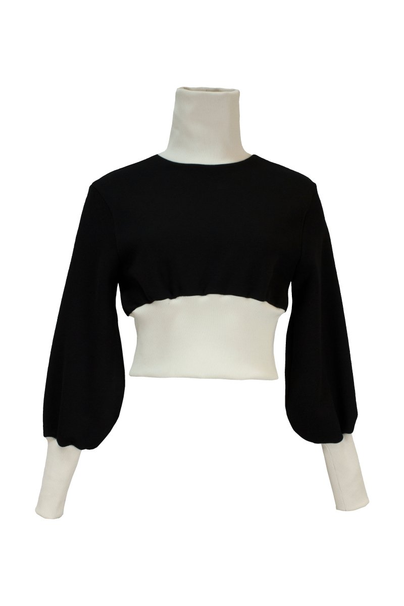 Alex Crop Top - Black and White - HaremLondon.com