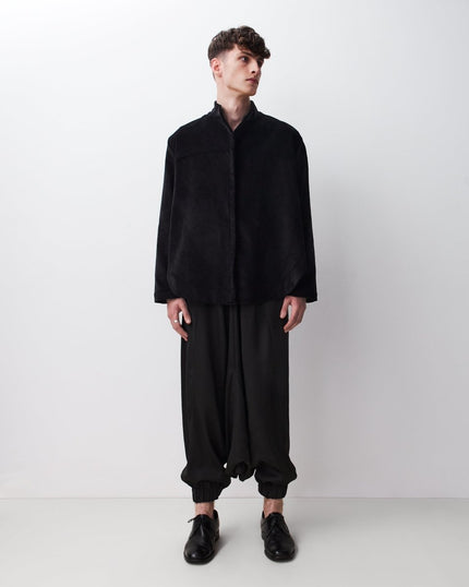 Corduroy Yolk Shirt (Black) - Harem London