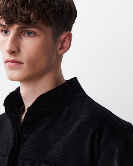 Corduroy Yolk Shirt (Black) - Harem London