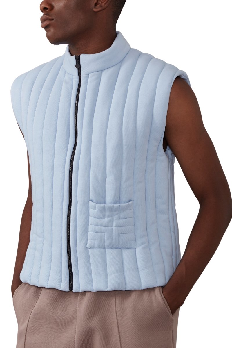 Padded Vest - Baby Blue - Harem London