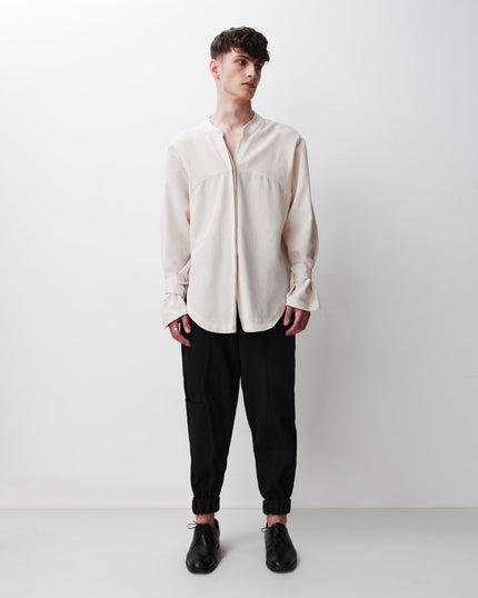 Silk Yolk Shirt White - Harem London